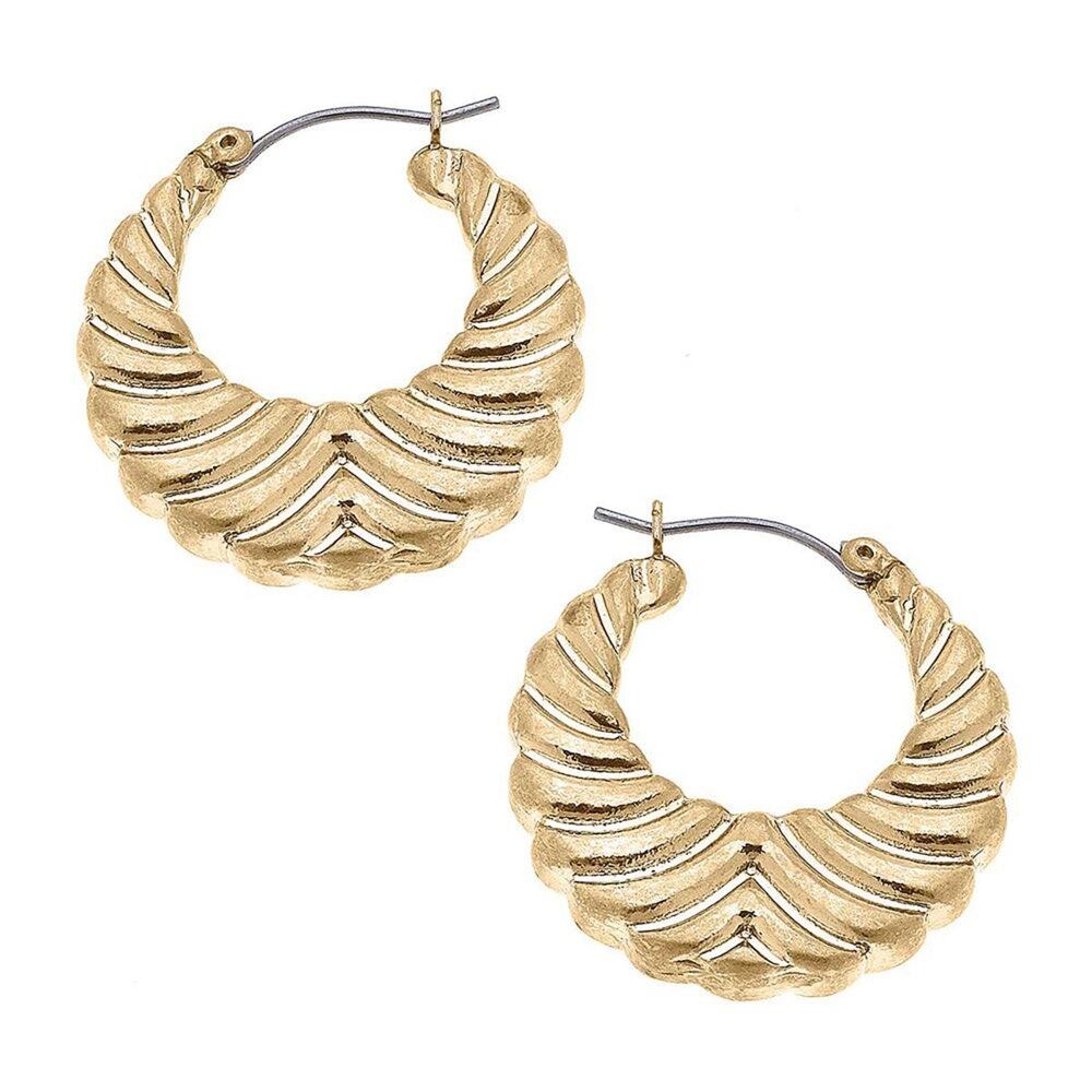 Camille Textured Hoop Earrings